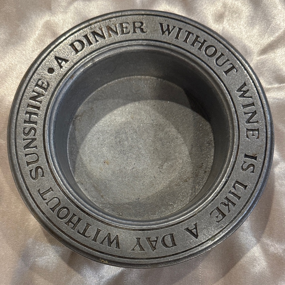 vintage Wilton Armetale pewter wine bottle coaster.